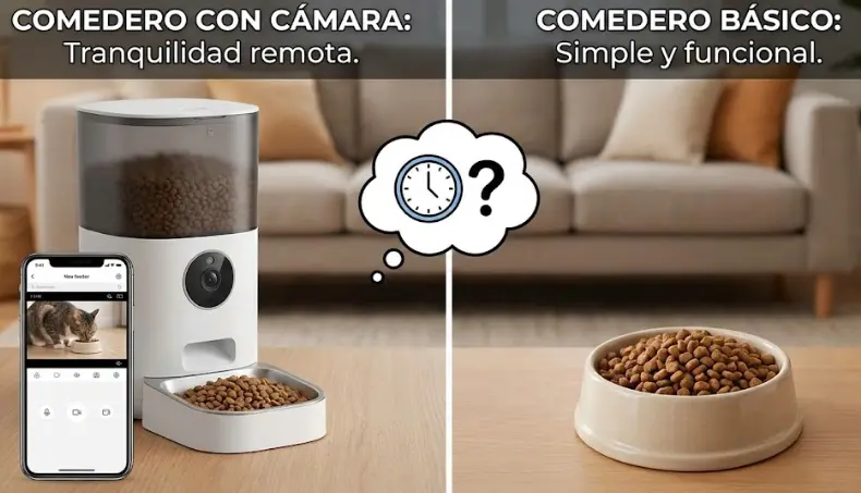 ¿Vigilante o Camarero? Guía de Comederos Automáticos: Con Cámara vs. Sin Cámara