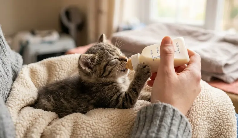 Gatos lactantes: Cómo criar gatitos huérfanos a biberón (Guía urgente 2026)