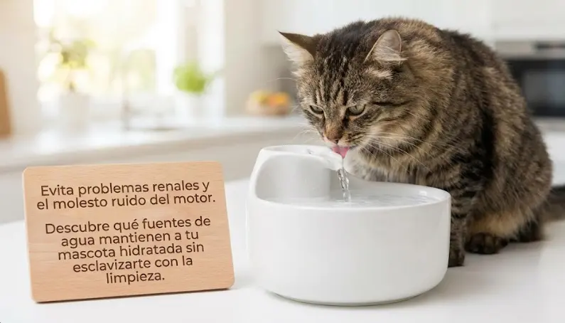 ¿Tu Gato Bebe del Grifo? Las Mejores Fuentes de Agua Silenciosas y Fáciles de Limpiar