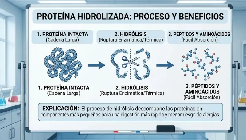 Comparativa visual de molécula entera vs molécula rota