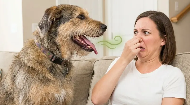 Mal aliento en perros y gatos: causas estomacales vs bucales (guía 2026)