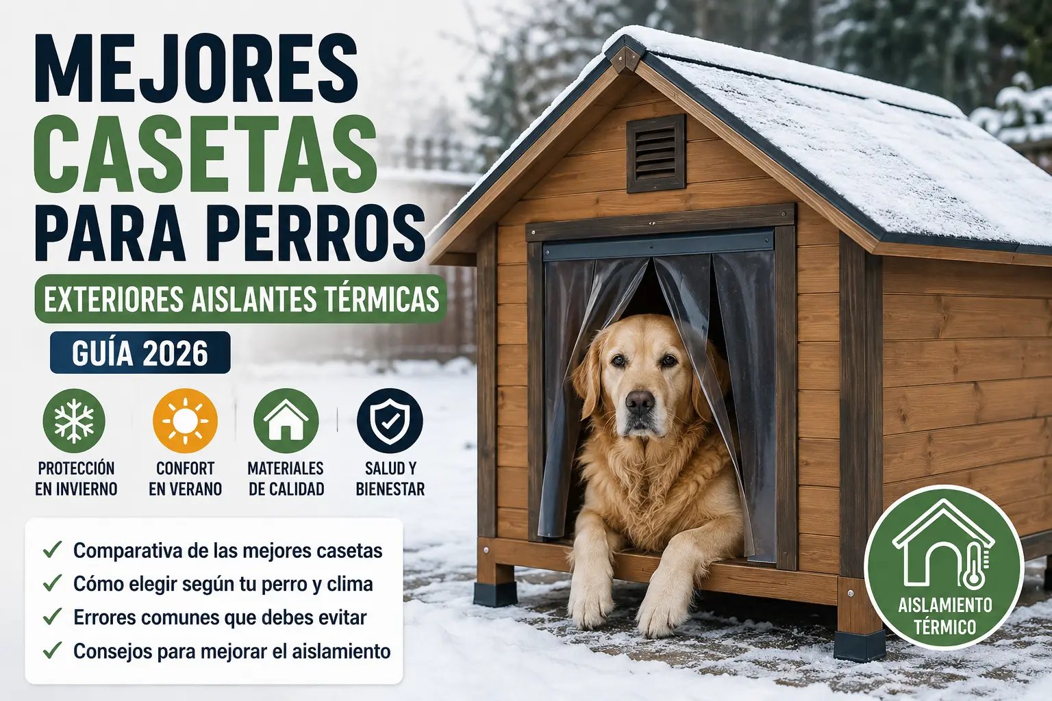 Mejores Casetas Aislantes Térmicas para Perros 2026: Comparativa, Errores y Opciones por Clima y Tamaño