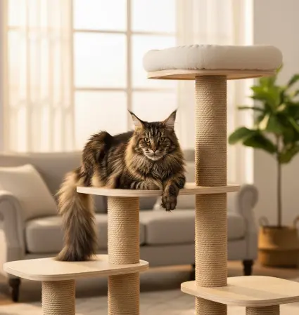 Rascadores para Gatos Grandes: Árboles Estables y Fuertes (Maine Coon)