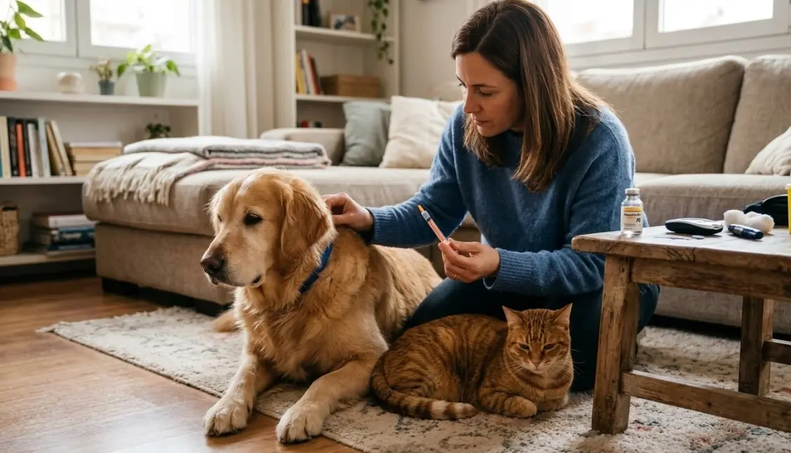 Diabetes en Perros y Gatos: Guía Completa de Insulina, Síntomas y Dieta