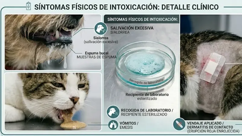 Labrador con síntomas de intoxicación: babeo excesivo y pupilas dilatadas