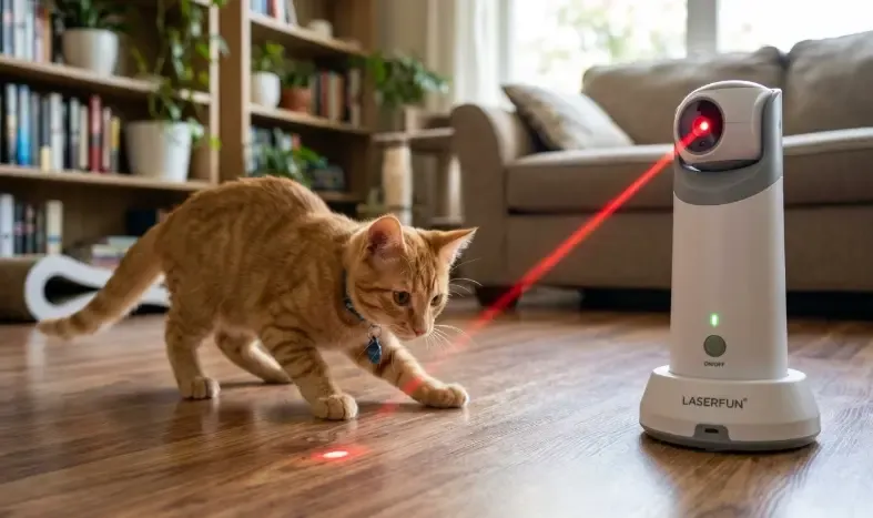 Torre de juguete interactivo automático con láser integrado, una opción popular pero que requiere supervisión